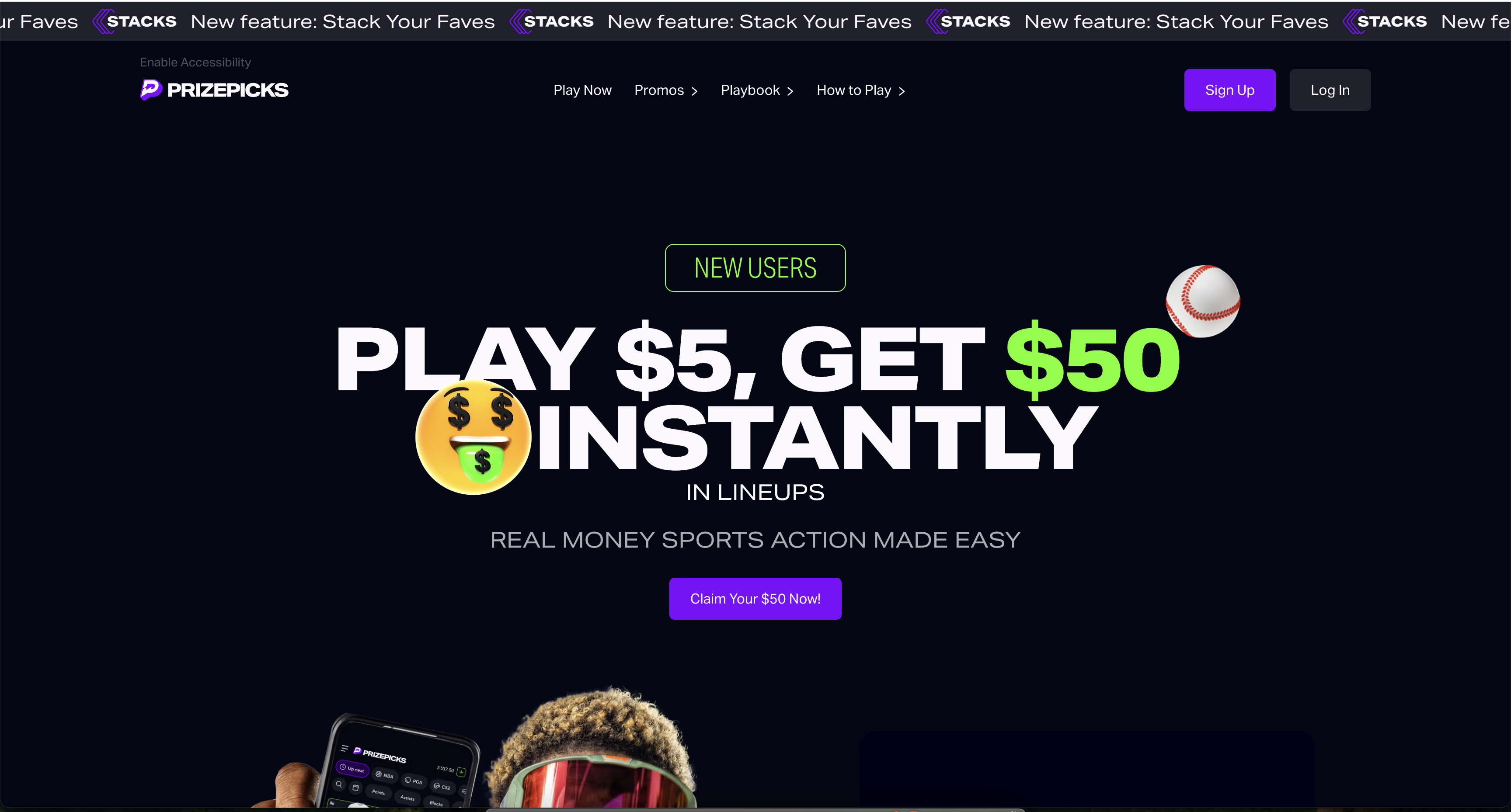 PrizePicks Stacks announcement banner
